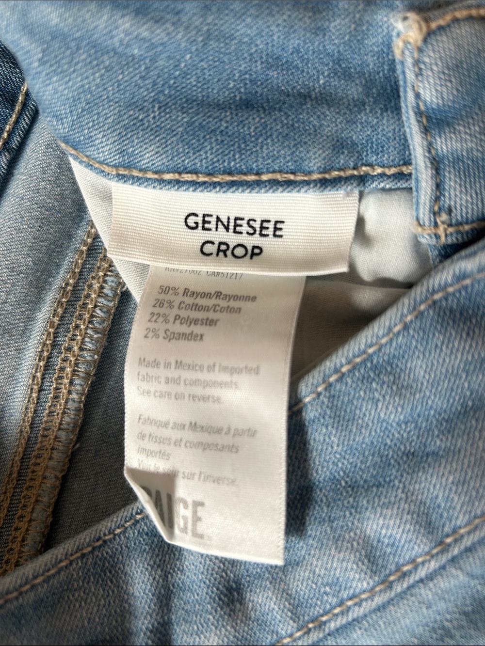 PAIGE Genesee Crop Light Blue Wide-Leg Raw Hem Jeans - Picture 4 of 6